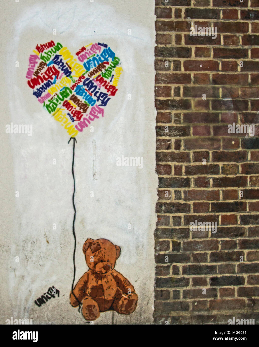 London street art, dando il colore e la tecnica per le strade di Londra gli angoli nascosti. Foto Stock