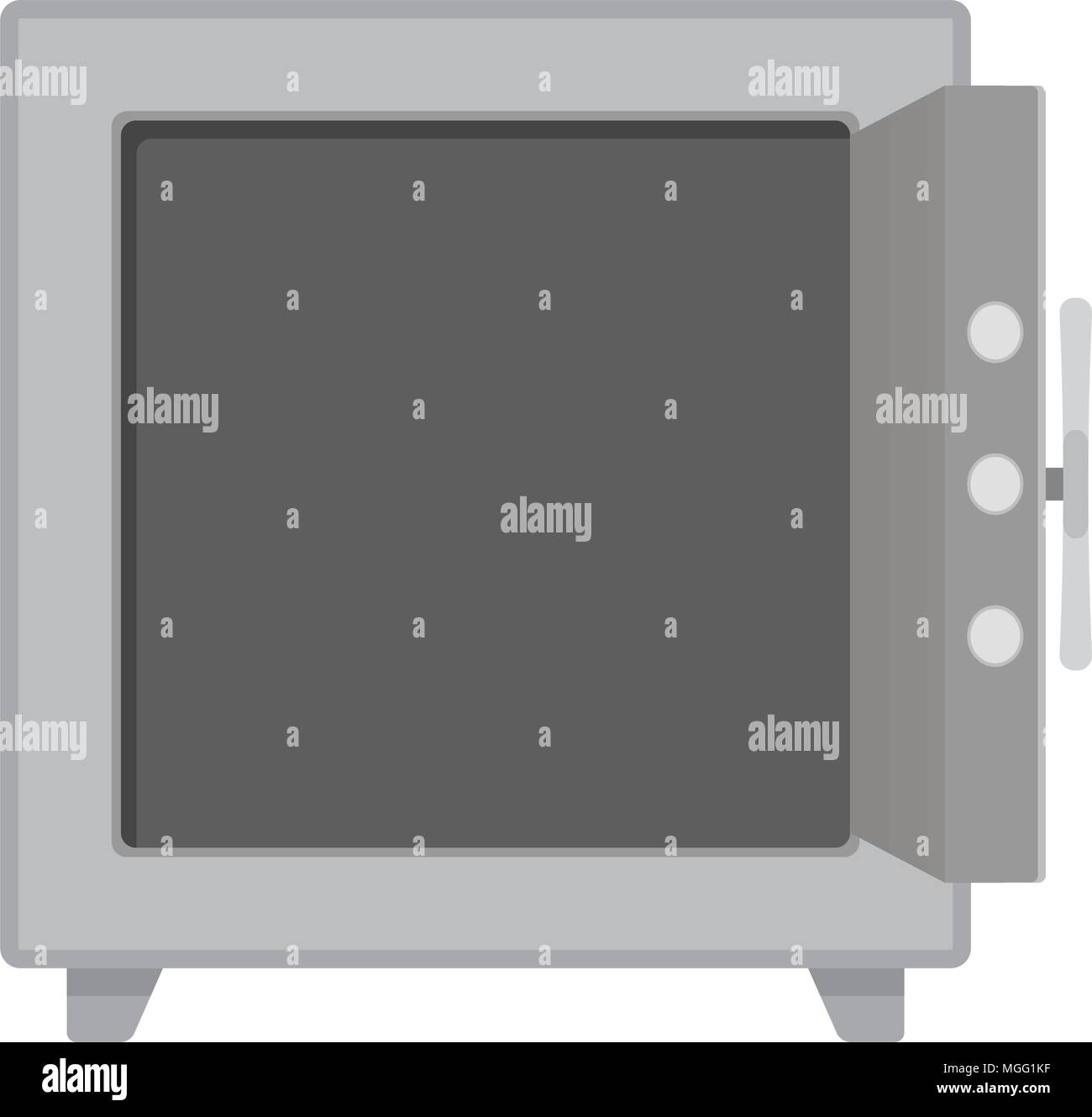 Aprire il vuoto di sicuro. Metallo di sicurezza scatola di deposito di sicurezza porta aperta, illustrazione vettoriale Illustrazione Vettoriale