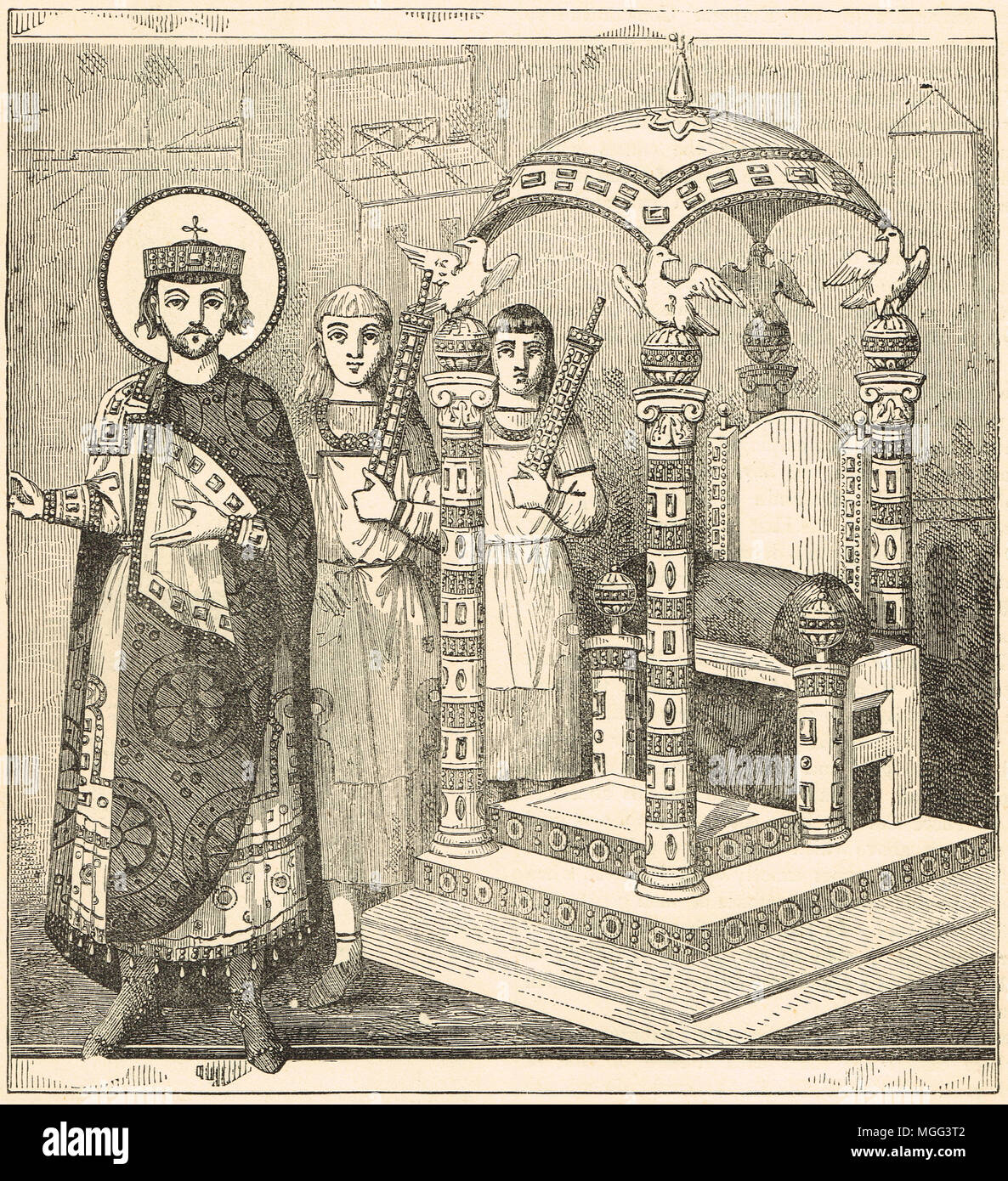 Il trono dell'imperatore di Costantinopoli Foto Stock