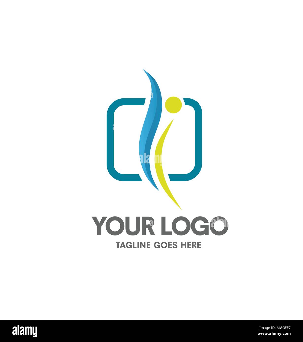 Health coaching vettore logo, fitness e salute concetto di logo, coaching sport vettore, semplice figura umana Illustrazione Vettoriale