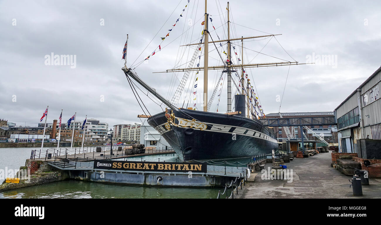 SS Gran Bretagna nel bacino di carenaggio ,Bristol Foto Stock