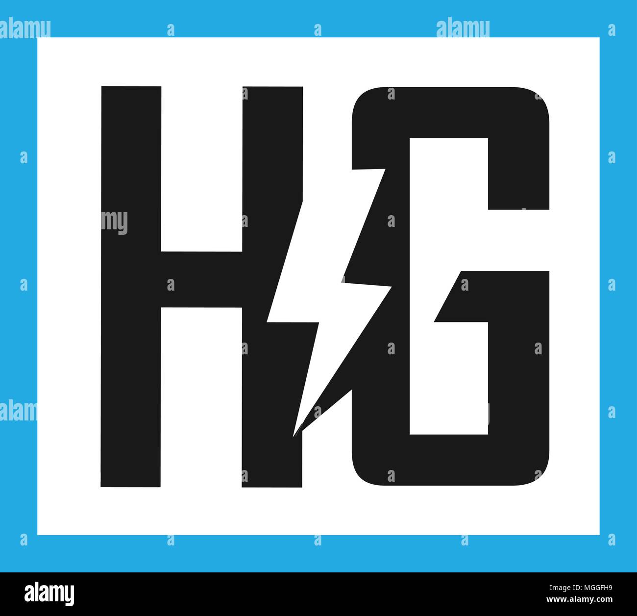 HG lettera progettazione elettrica illustrazione vettoriale, modello H lettera del vettore di potenza, lettera H e G vettore logo, creative lettera HG logo lettera Illustrazione Vettoriale