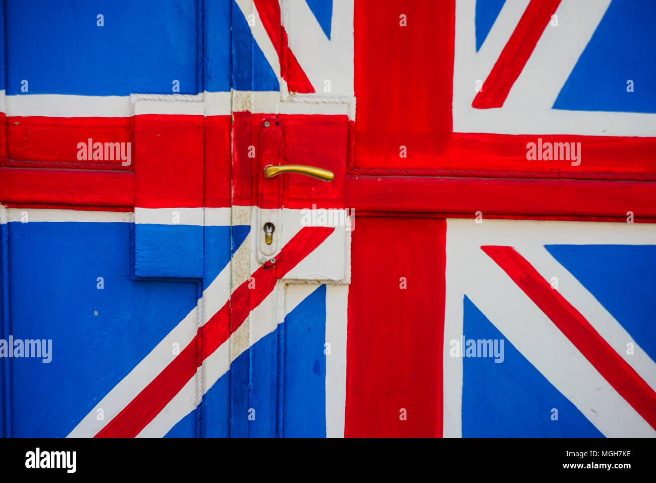 Bandiera Britannica Concetto La Vecchia Porta Colorato I