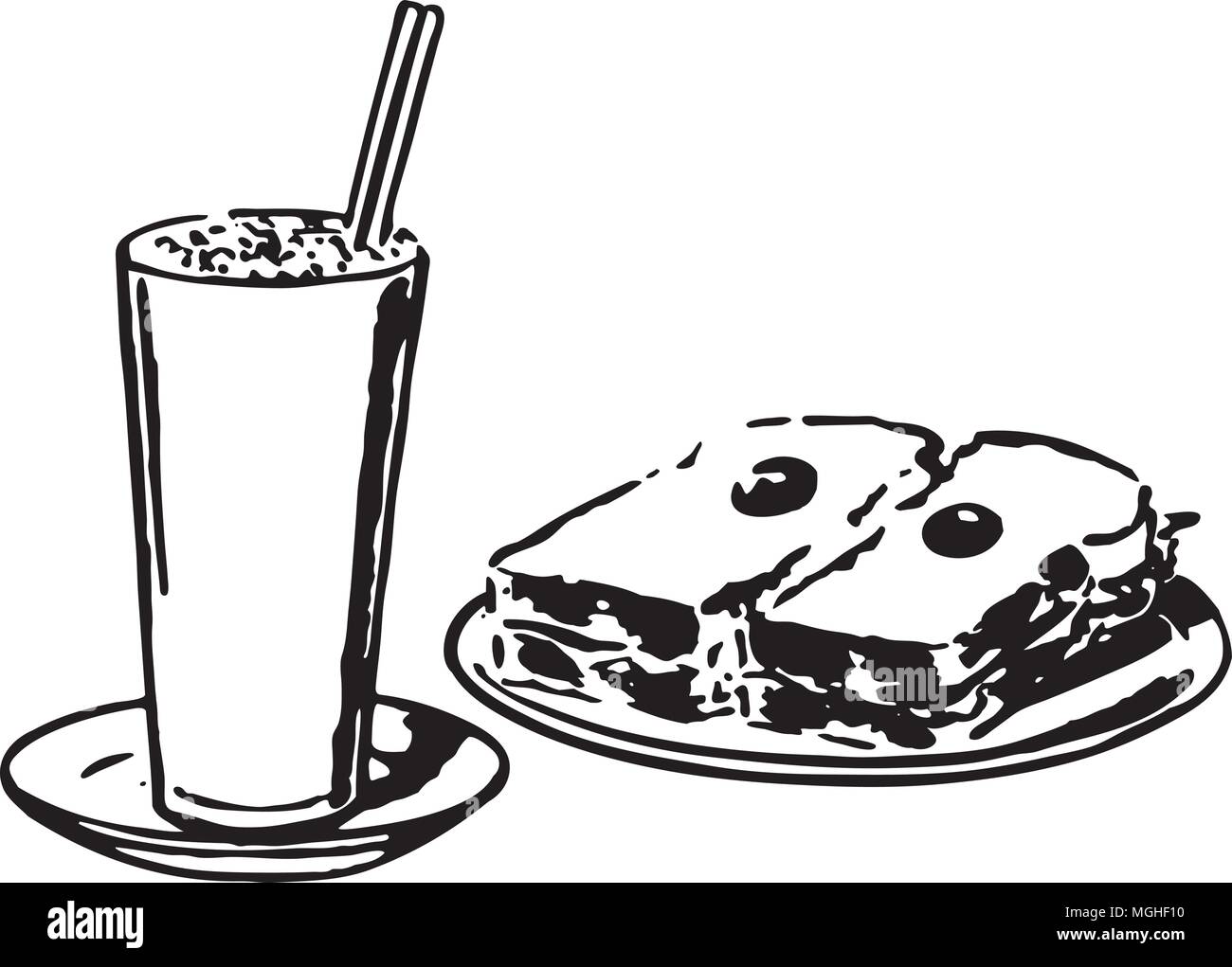Agitare e Sandwich - retrò illustrazione clipart Illustrazione Vettoriale