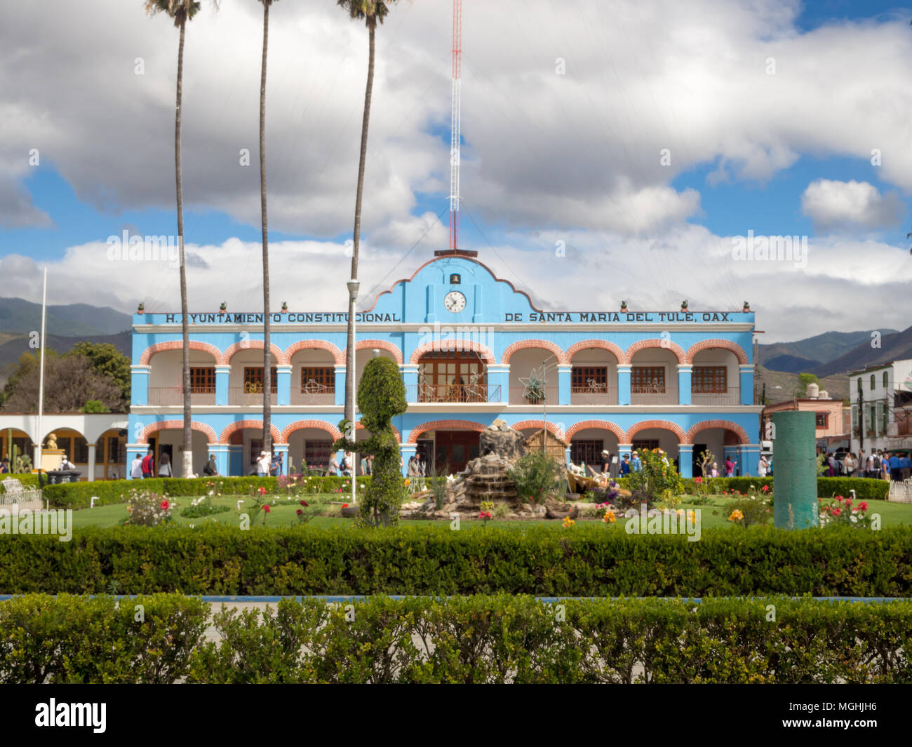 Santa Maria Del Tule, Oaxaca, Messico, Sud America: [Municipio e Chiesa con Arbol de Tule, il più grande albero di cipro] Foto Stock