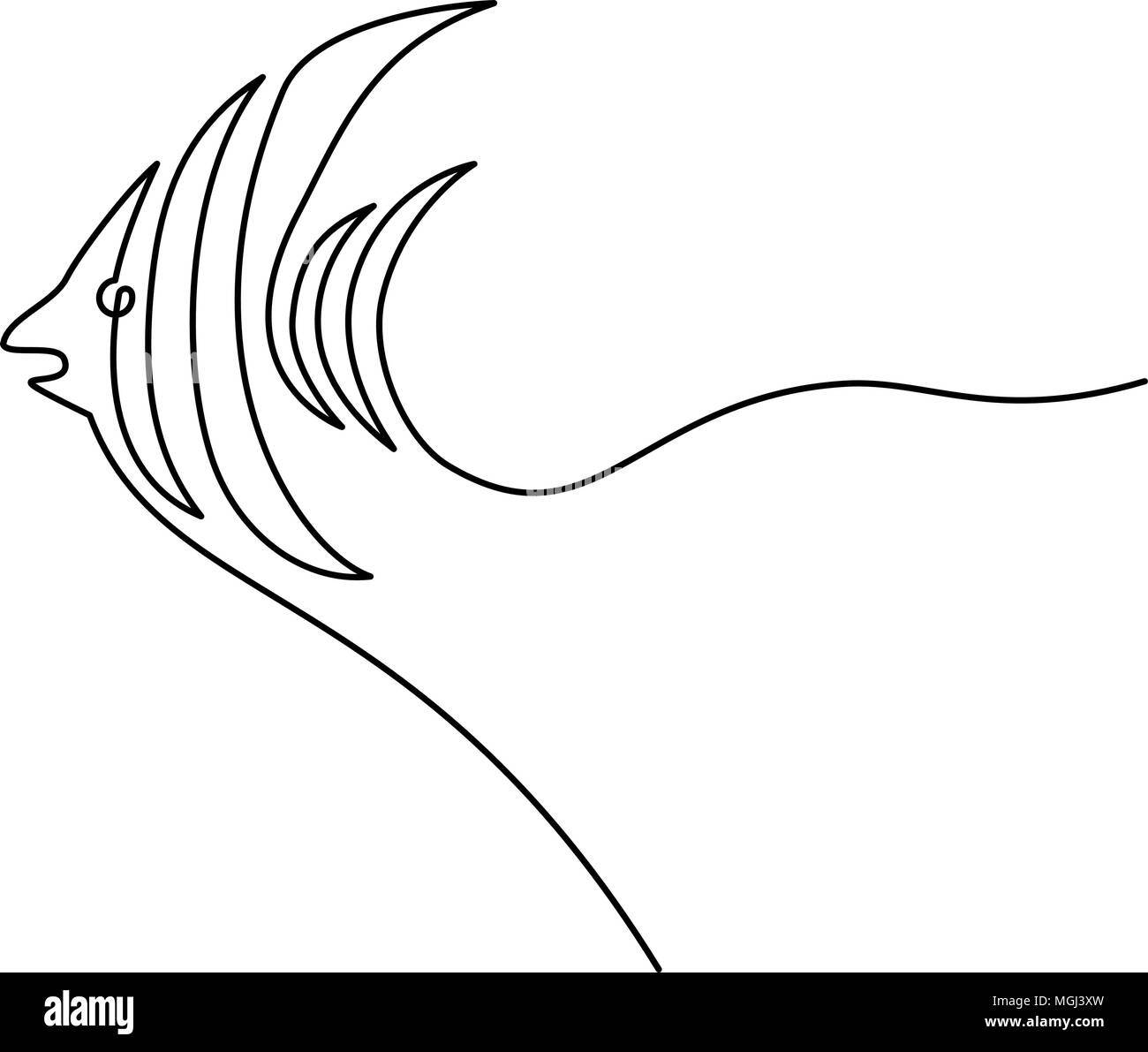 Linea continua di pesce Illustrazione Vettoriale