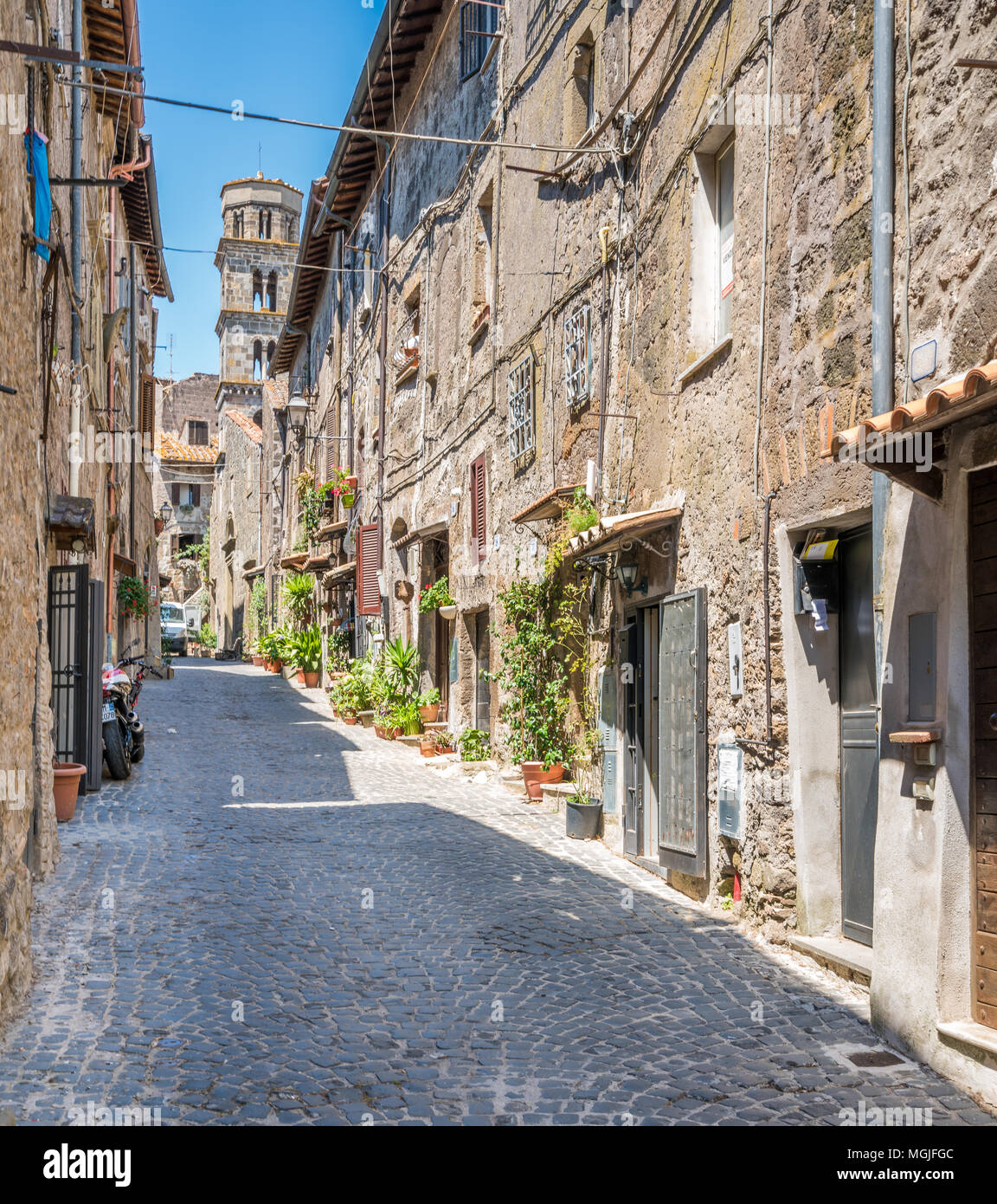 Vista panoramica di Ronciglione città vecchia, provincia di Viterbo, Lazio, Italia centrale. Foto Stock