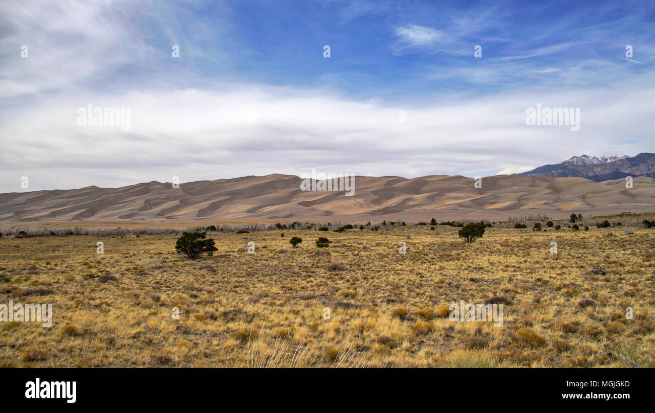 Grandi dune di sabbia del Parco Nazionale; Colorado; USA; inizio della primavera Foto Stock