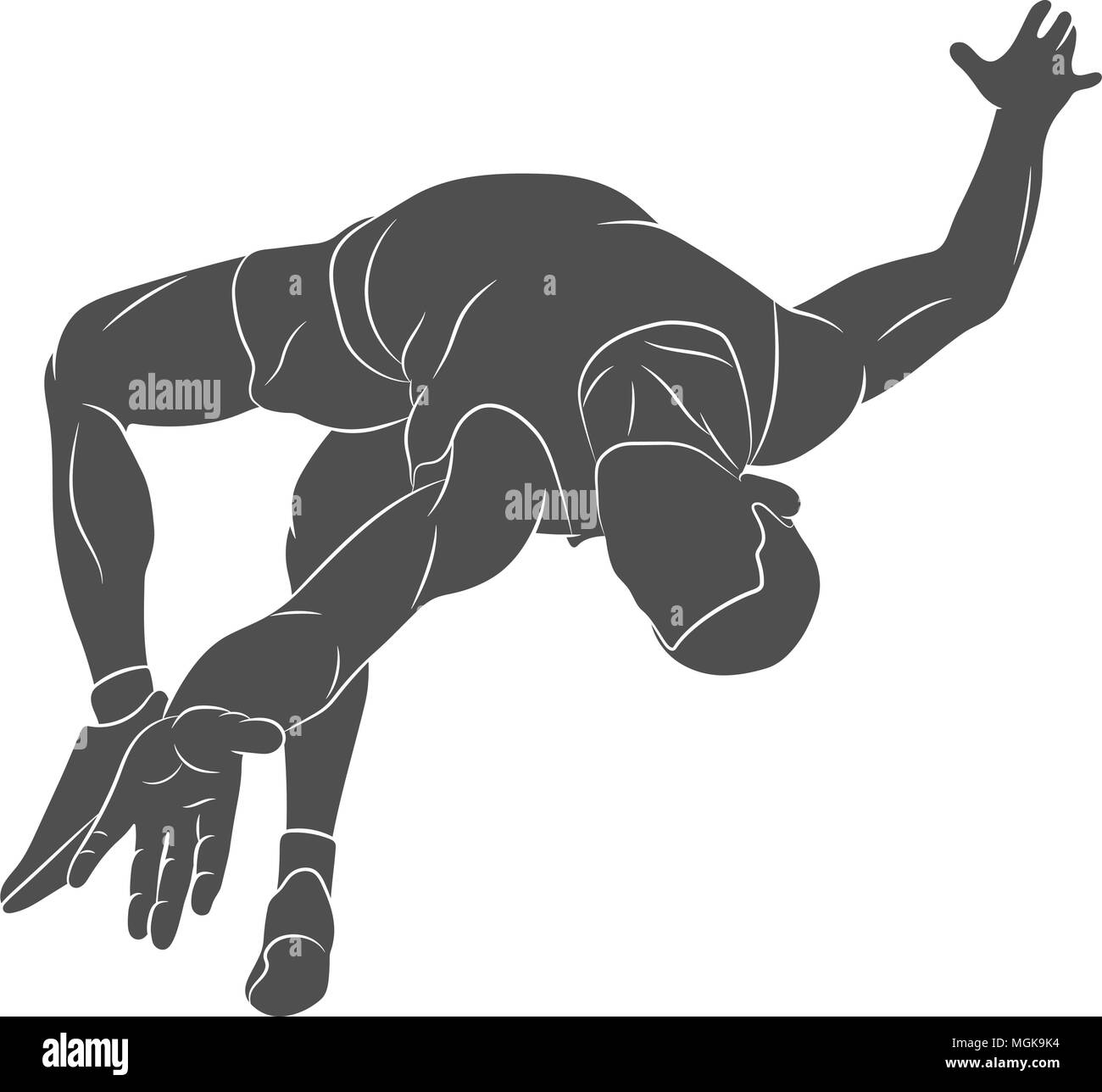 Salto in alto atleta Illustrazione Vettoriale