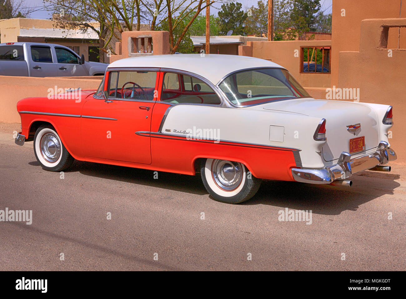 1957 Chevy Bel Air nella vecchia Las Cruces NM Foto Stock