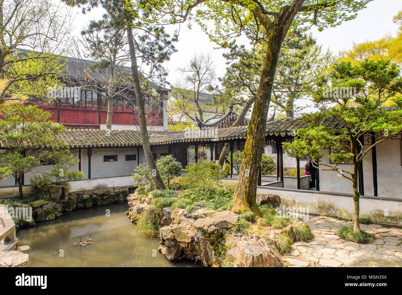 L'Humble Administrator's Garden, un giardino Cinese di Suzhou, un sito Patrimonio Mondiale dell'UNESCO Foto Stock