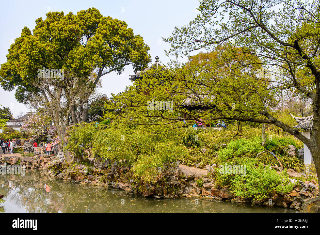 La natura degli umili dell'amministratore del giardino, un giardino Cinese di Suzhou, un sito Patrimonio Mondiale dell'UNESCO Foto Stock