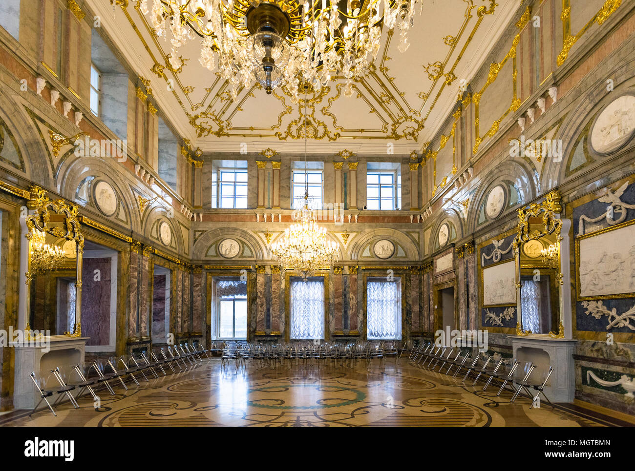 SAINT PETERSBURG, Russia - 19 Marzo 2018: interno del Palazzo di Marmo. Palazzo di marmo è uno dei primi palazzi neoclassici a San Pietroburgo, è b Foto Stock