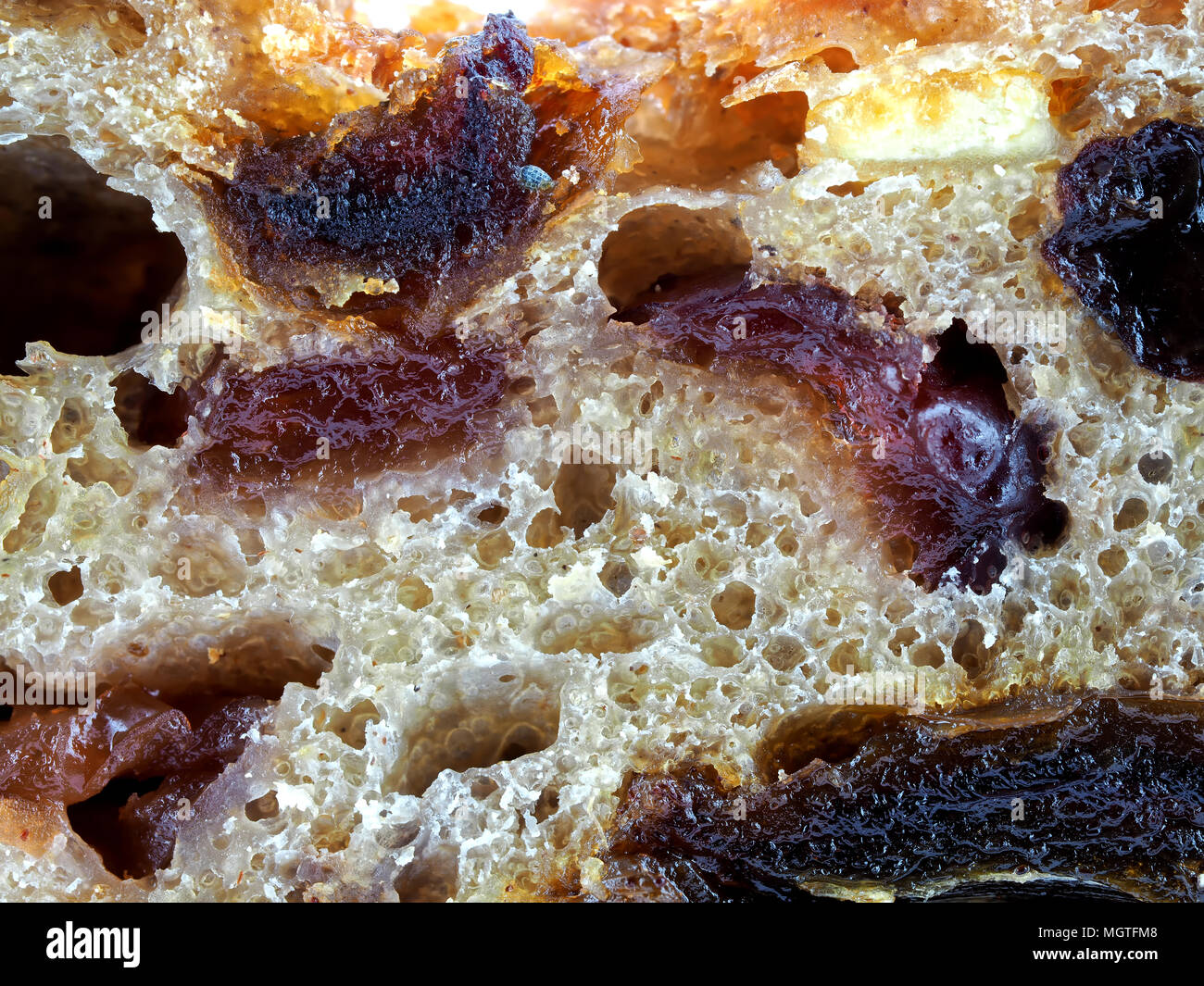 Il pane di frutta focaccia close up Foto Stock
