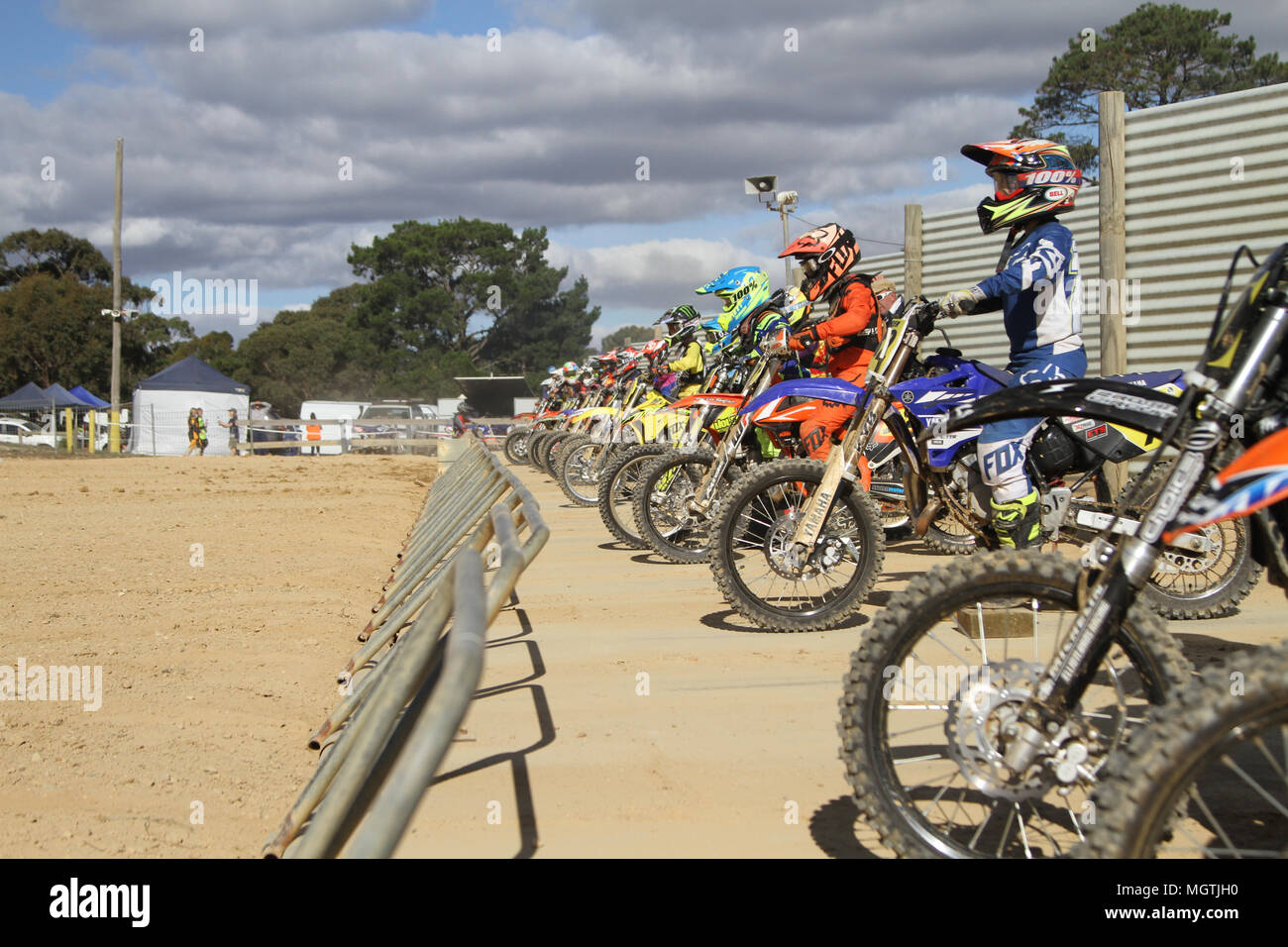 Ballarat, Victoria, Australia. Il 29 aprile 2018. Fase tre del 2018 Regione Occidentale Moto X Campionati dal Parco di Monza Ballarat Victoria. Credito: Brett keating/Alamy Live News Foto Stock