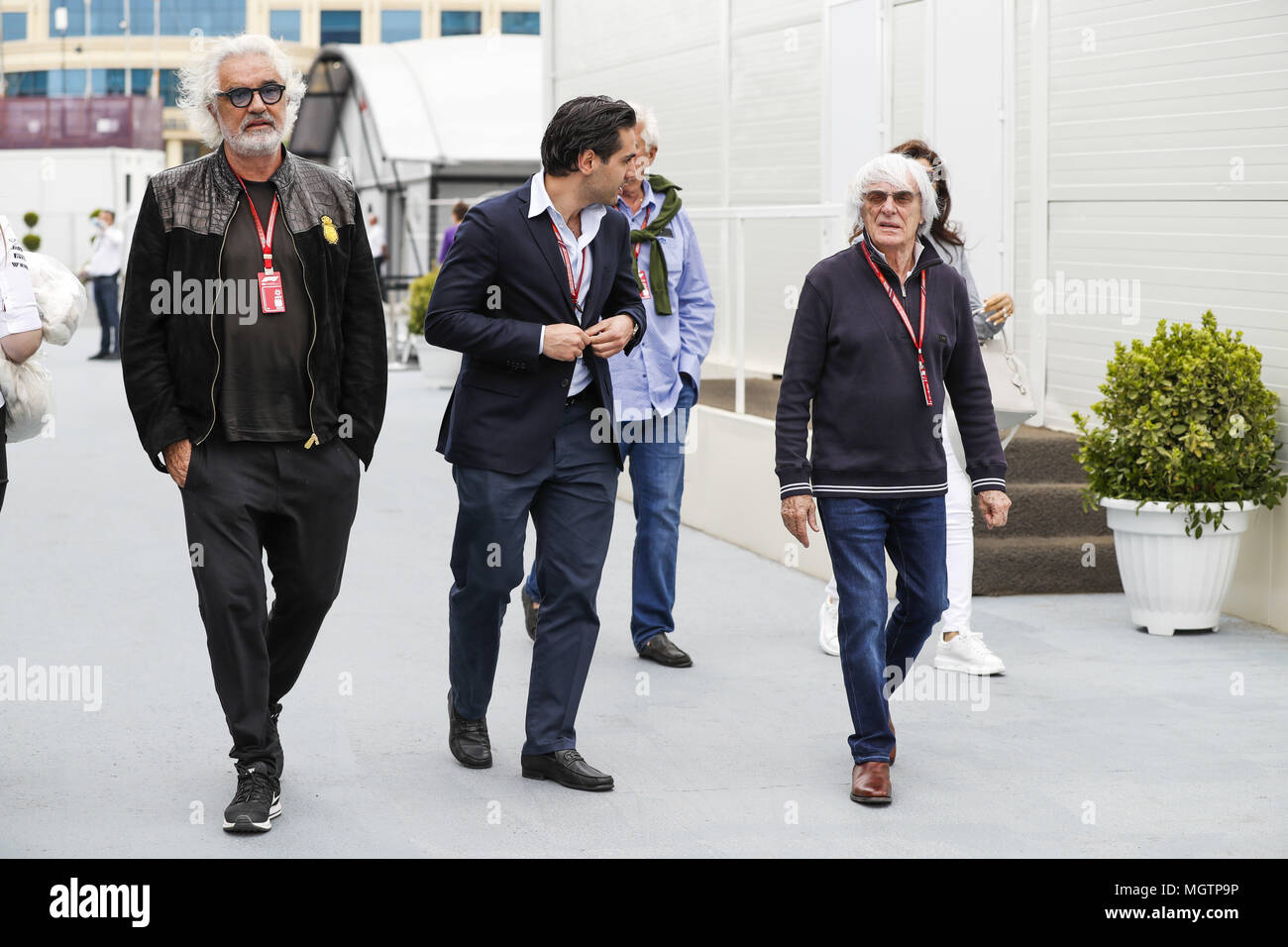 Flavio Briatore, Bernie Ecclestone (GBR), ritratto, durante il 2018 del Campionato del Mondo di Formula Uno, il Gran Premio di Europa in Azerbaigian dal 26 aprile al 29 di Baku - 28.04.2018. | Utilizzo di tutto il mondo Foto Stock