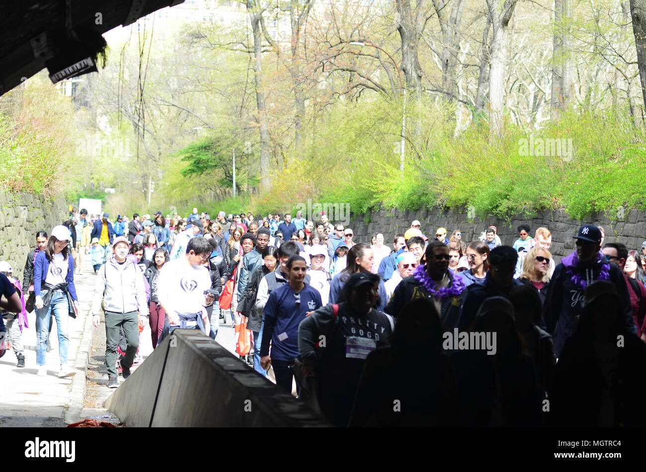 New York, Stati Uniti d'America. Il 29 aprile 2018. I partecipanti nel marzo di spiccioli marzo per neonati, celebra l'ottantesimo anni dell'organizzazione il 29 aprile 2018. Credito: Ryan Rahman/Alamy Live News Foto Stock