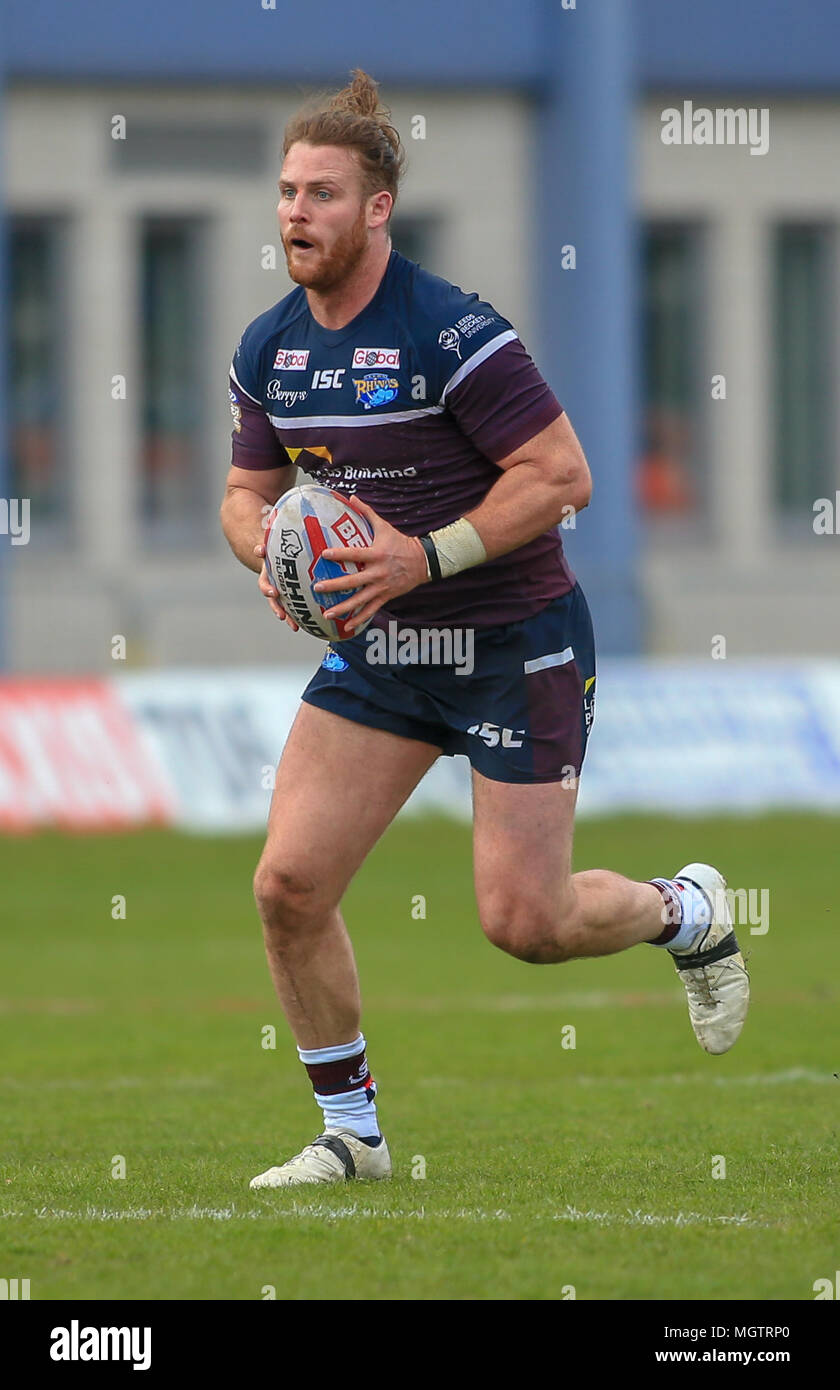 Hull, Regno Unito. Il 29 aprile 2018. Betfred Super League Rugby, Round 13,Hull KR v Leeds rinoceronti; Anthony Mullaly di Leeds rinoceronti Credito: News immagini /Alamy Live News Foto Stock