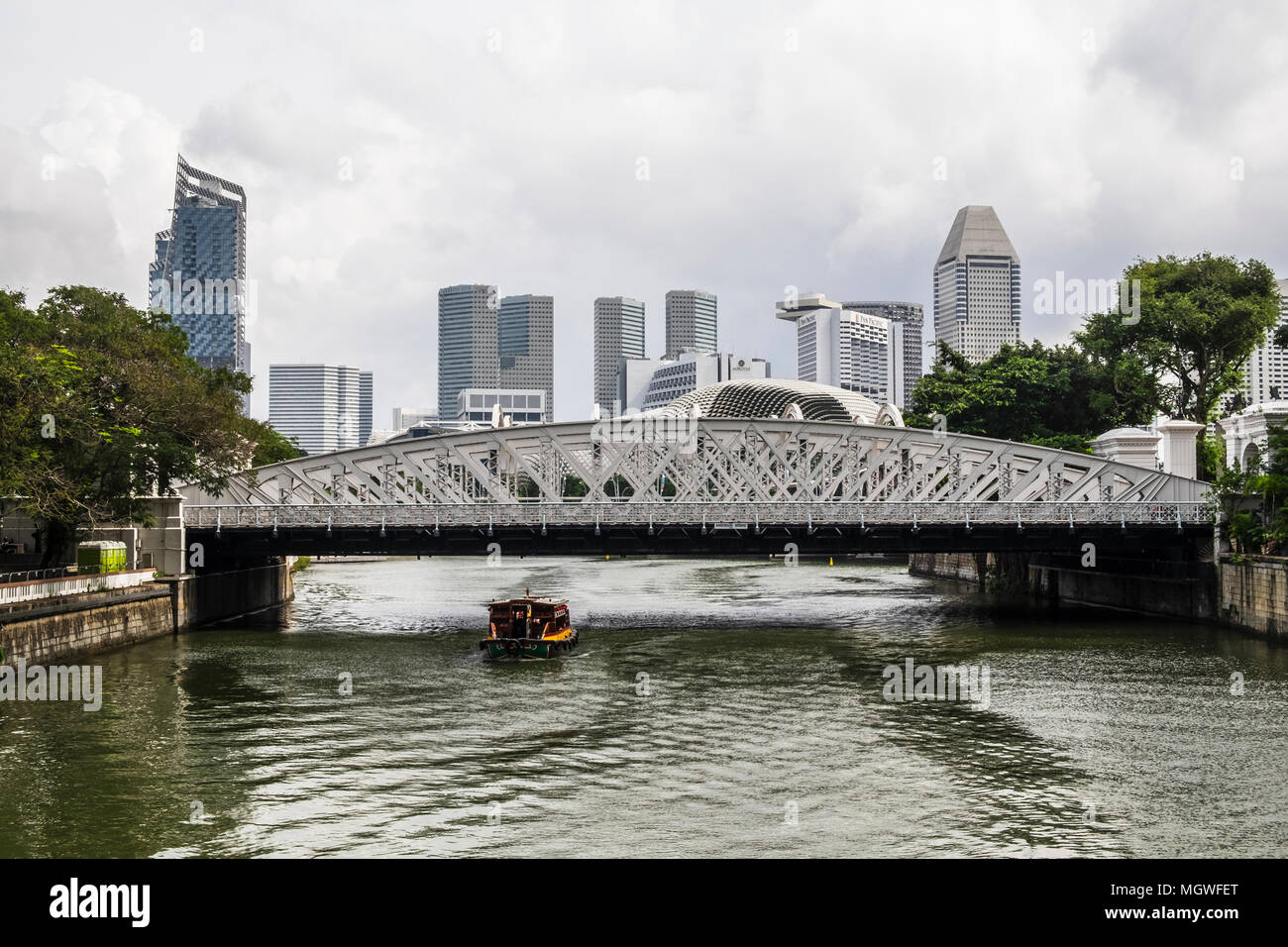 Anderson Bridge (Fullerton Road), Singapore Foto Stock