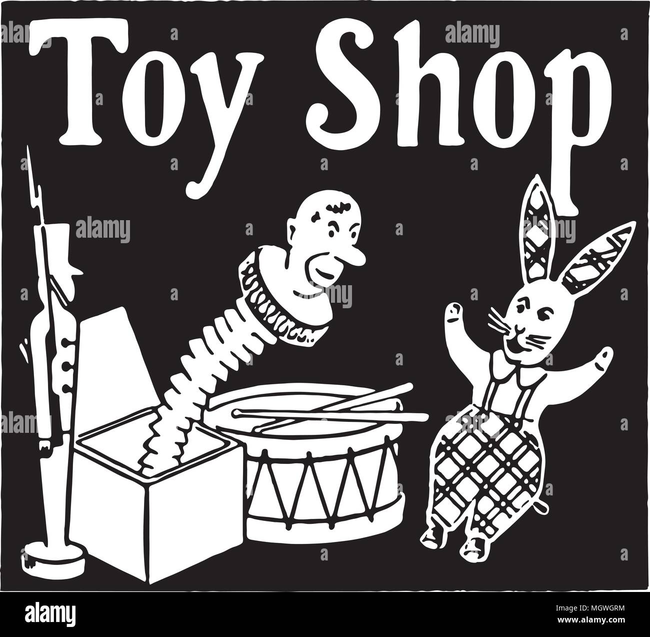 Toy Shop - retrò arte Annunci Banner Illustrazione Vettoriale