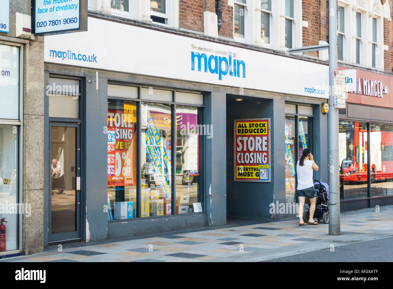 La chiusura Maplin Electronics shop a Clapham Junction nel sud di Londra. Foto Stock