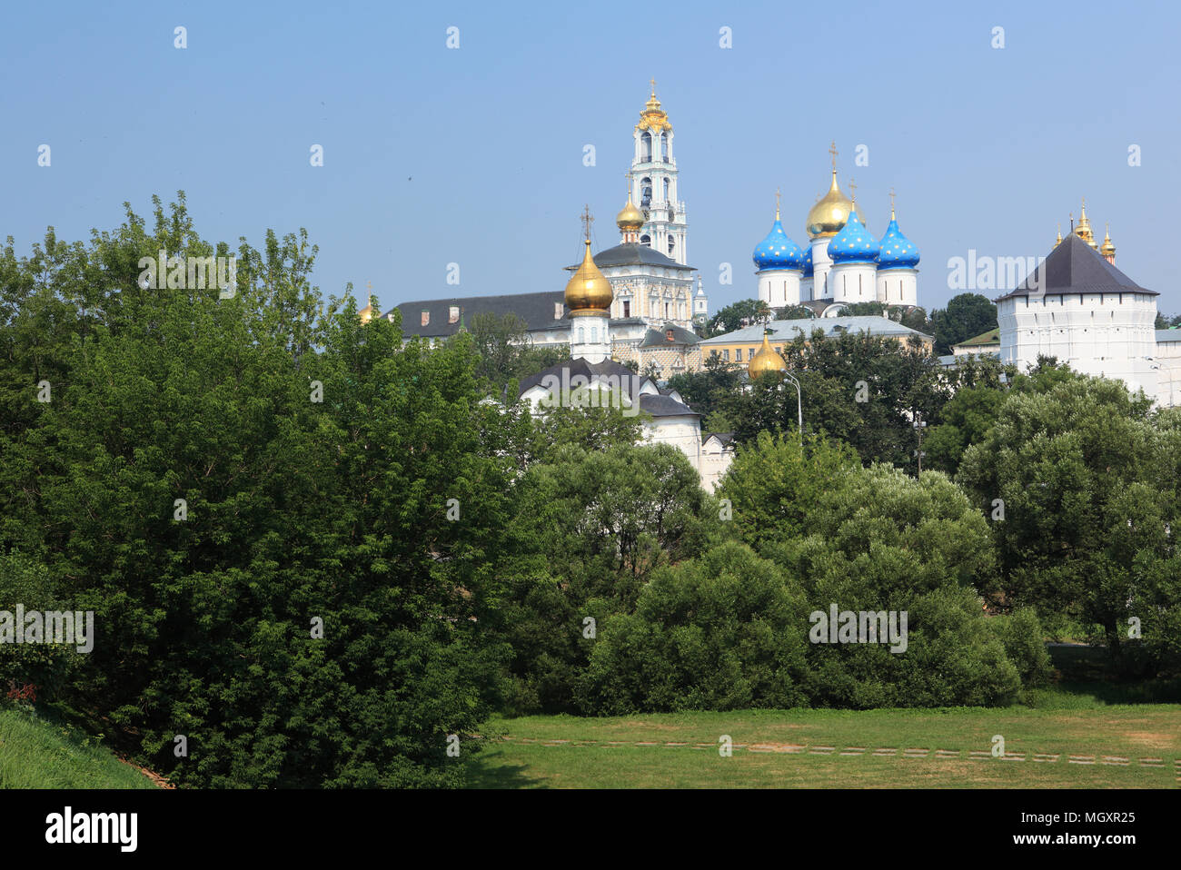 Vista della Trinità Lavra di San Sergio in Sergiyev Posad, Russia Foto Stock