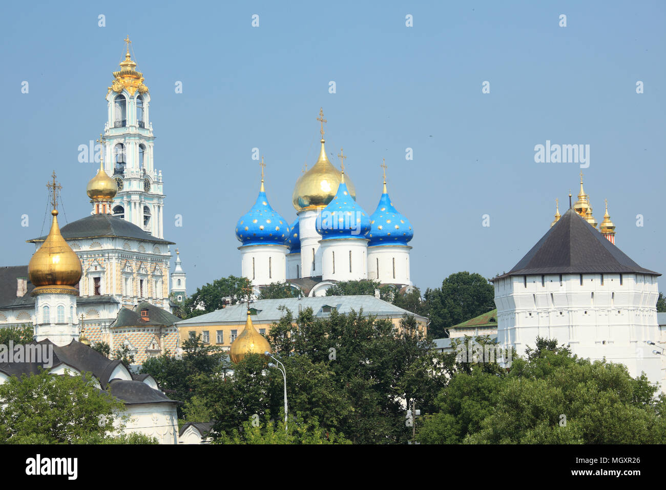 Vista della Trinità Lavra di San Sergio in Sergiyev Posad, Russia Foto Stock