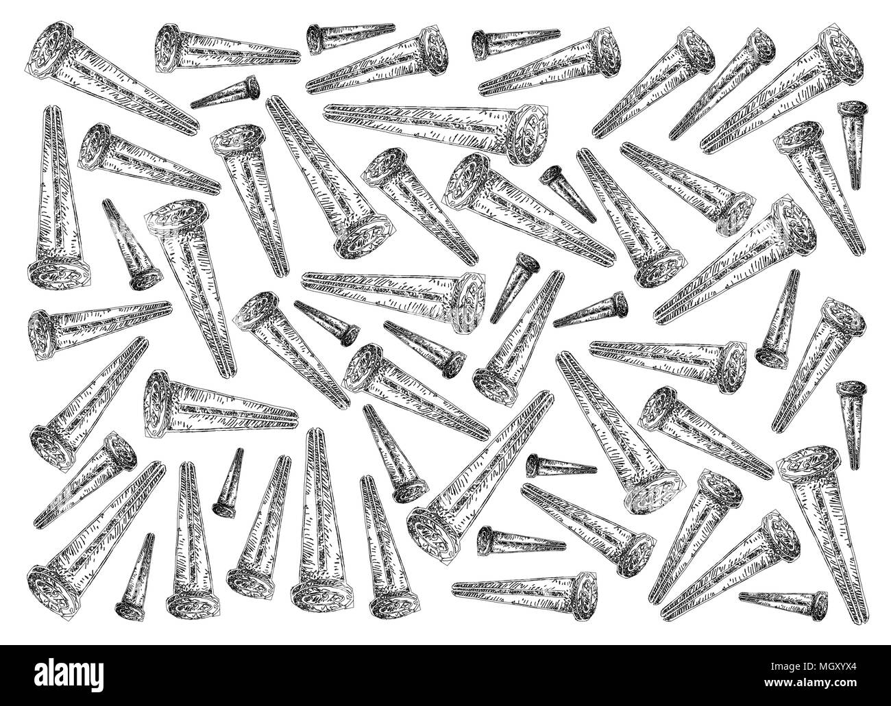 La produzione e l'industria, immagine di sfondo di mano il bozzetto di manicotto in plastica ancore, Rawlplugs o spine a parete. Utilizzato consente di SCR Foto Stock