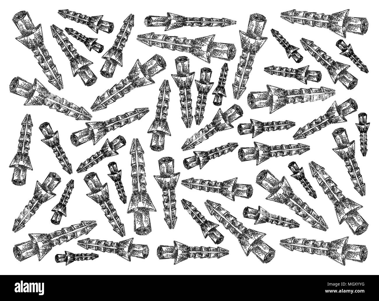 La produzione e l'industria, immagine di sfondo di mano il bozzetto di manicotto in plastica ancore, Rawlplugs o spine a parete. Utilizzato consente di SCR Foto Stock