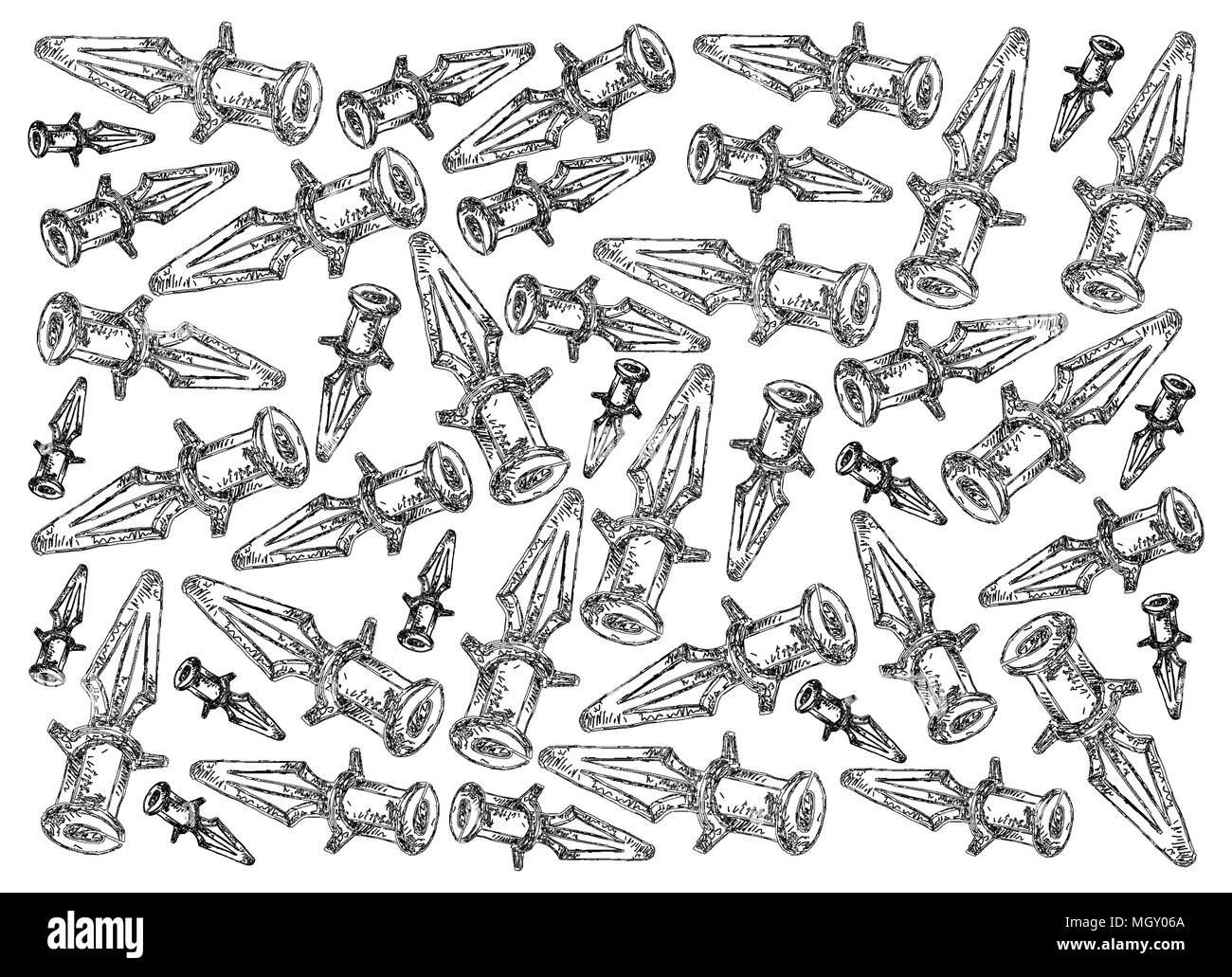 La produzione e l'industria, immagine di sfondo di mano il bozzetto di ancoraggi di plastica o Rawlplugs per scheda a circuito elettronico per El Foto Stock