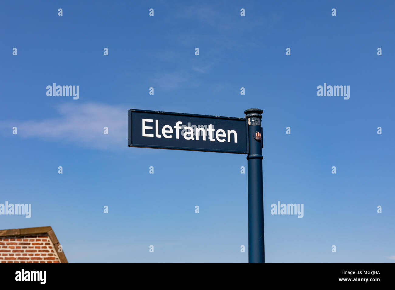 "Elefanten' firmare (in danese: "l'elefante"); Nyholm, Copenhagen, Danimarca Foto Stock