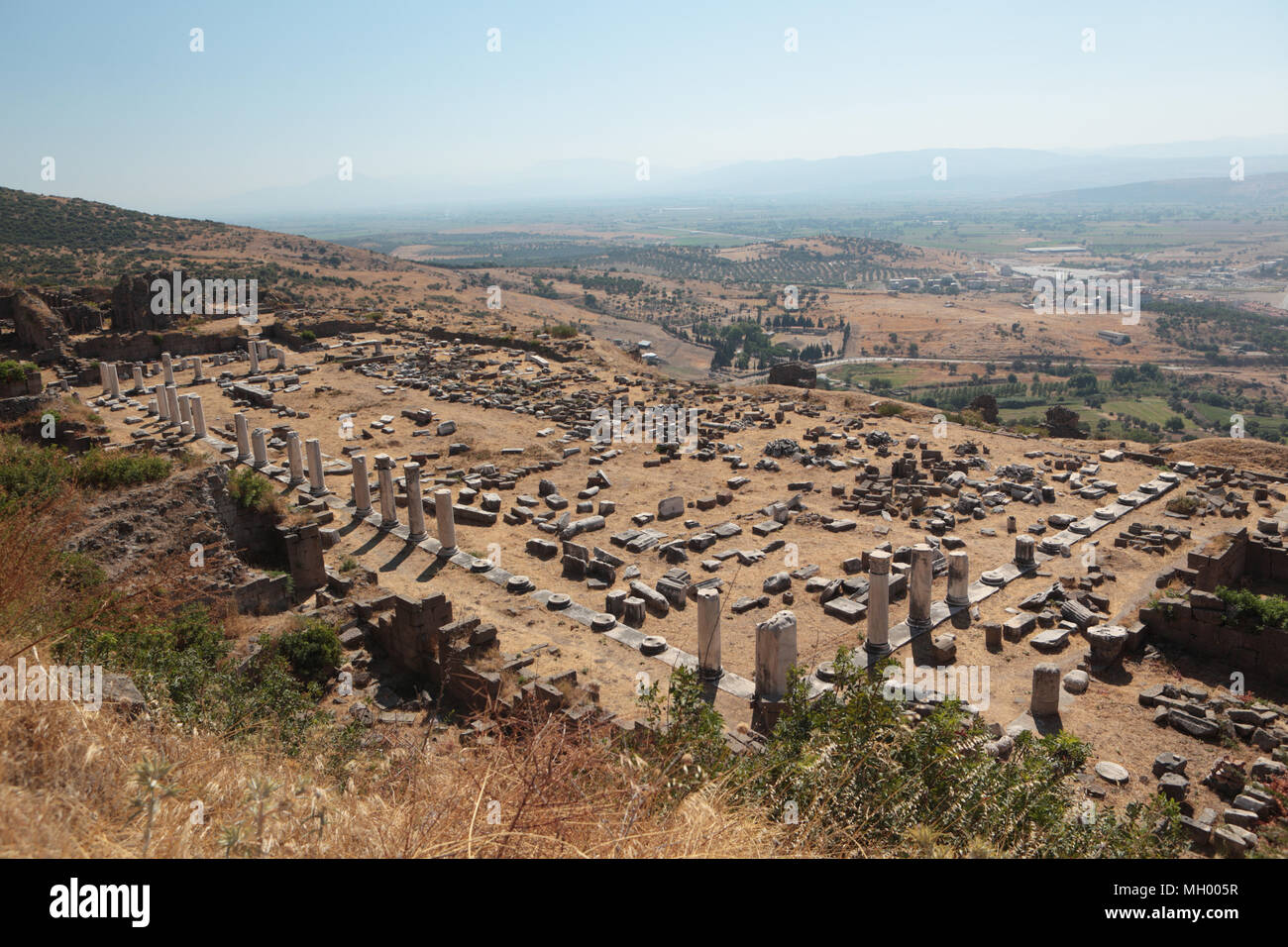 Le antiche rovine della Palestra superiore nel Pergamon, ora Bergama, Turchia Foto Stock