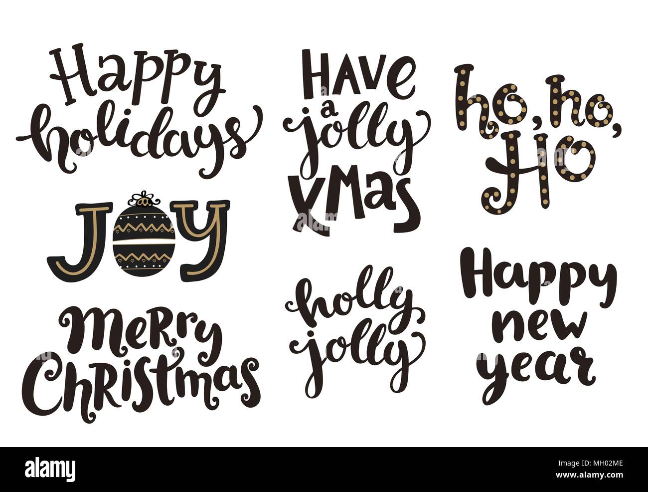 Frasi Natale E Capodanno.Vacanze Scritte Frasi Per Capodanno E Natale Illustrazione Vettoriale Immagine E Vettoriale Alamy