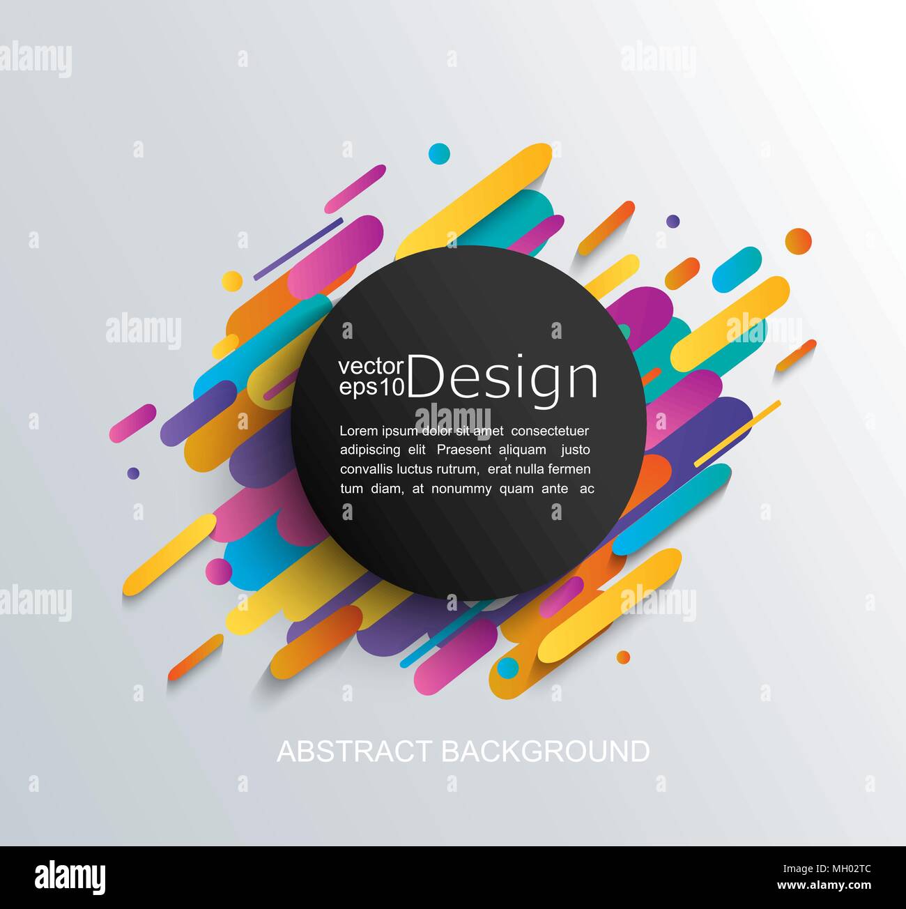 Astrazione in stile moderno con il telaio a cerchio e dynamic forme arrotondate. Illustrazione Vettoriale. Illustrazione Vettoriale