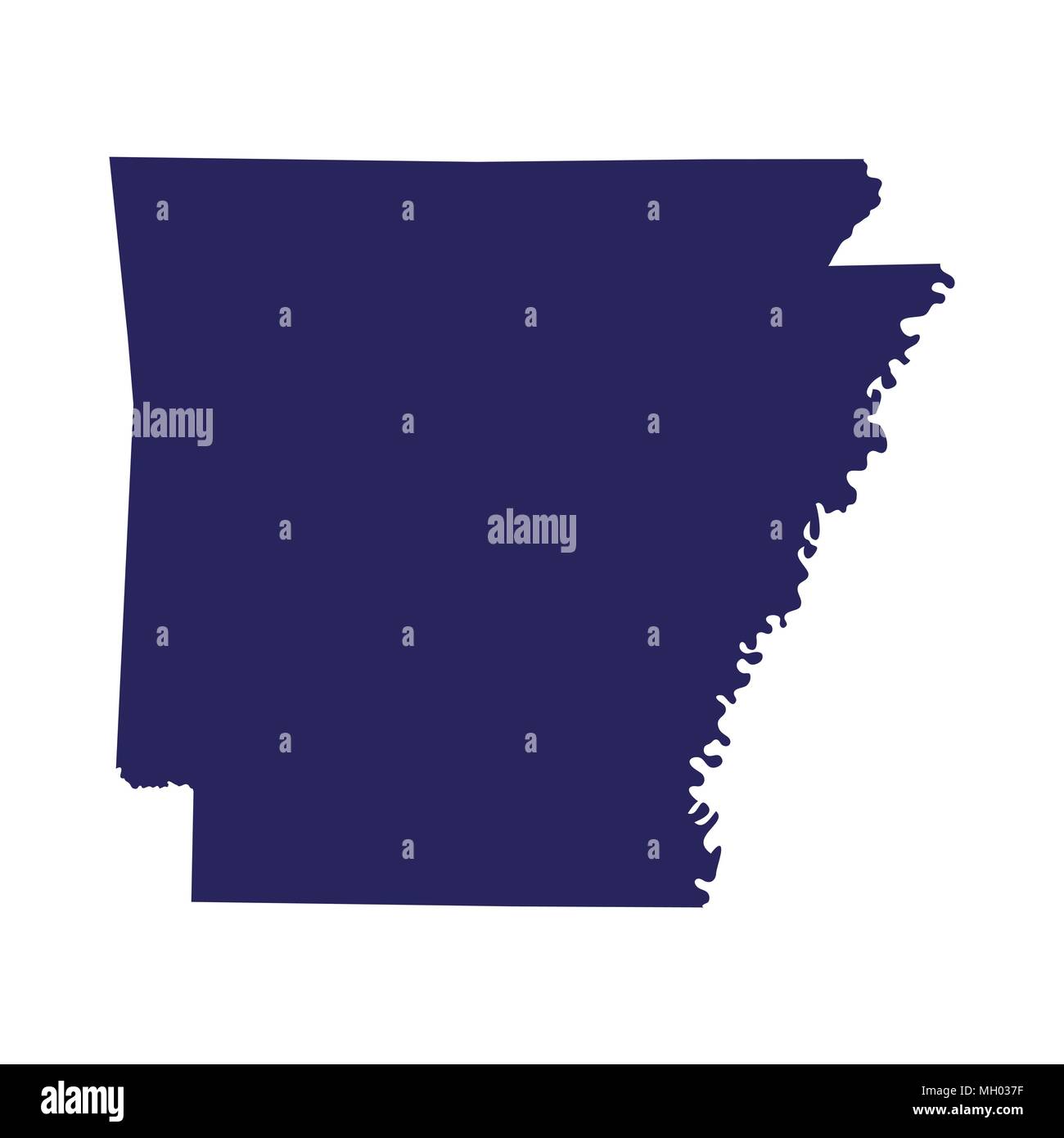 Mappa degli Stati Uniti stato di Arkansas Illustrazione Vettoriale