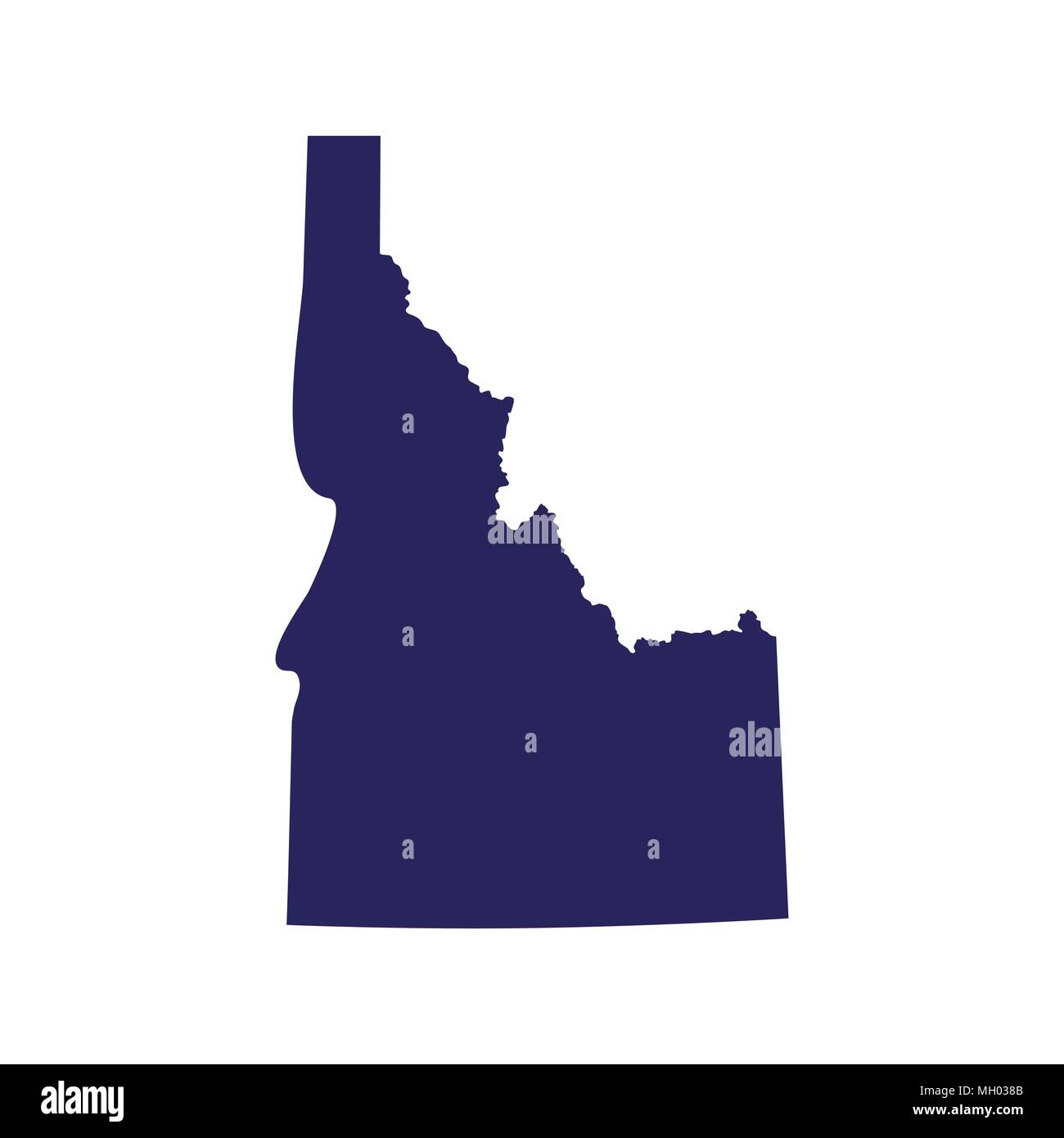 Mappa degli Stati Uniti stato di Idaho Illustrazione Vettoriale