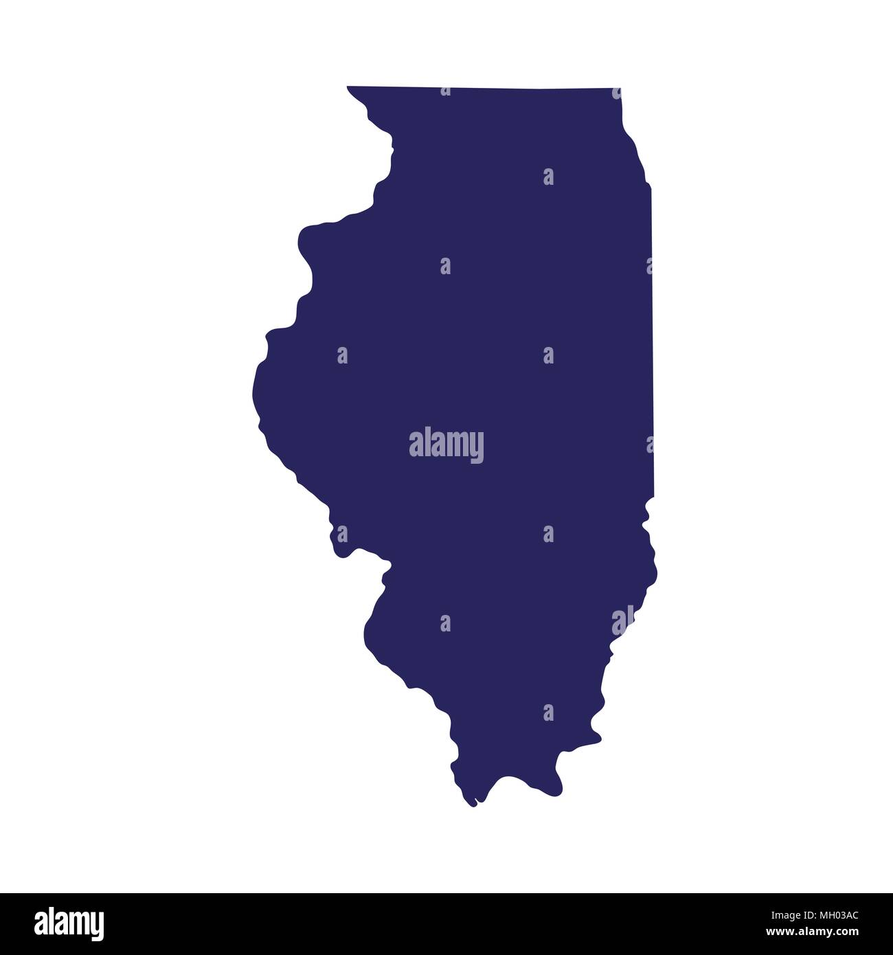 Mappa degli Stati Uniti stato di Illinois Illustrazione Vettoriale