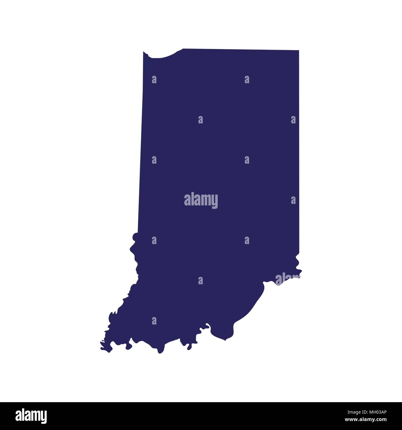 Mappa degli Stati Uniti stato dell'Indiana Illustrazione Vettoriale