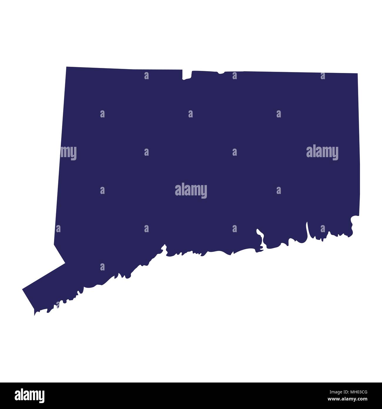 Mappa degli Stati Uniti Stato del Connecticut Illustrazione Vettoriale