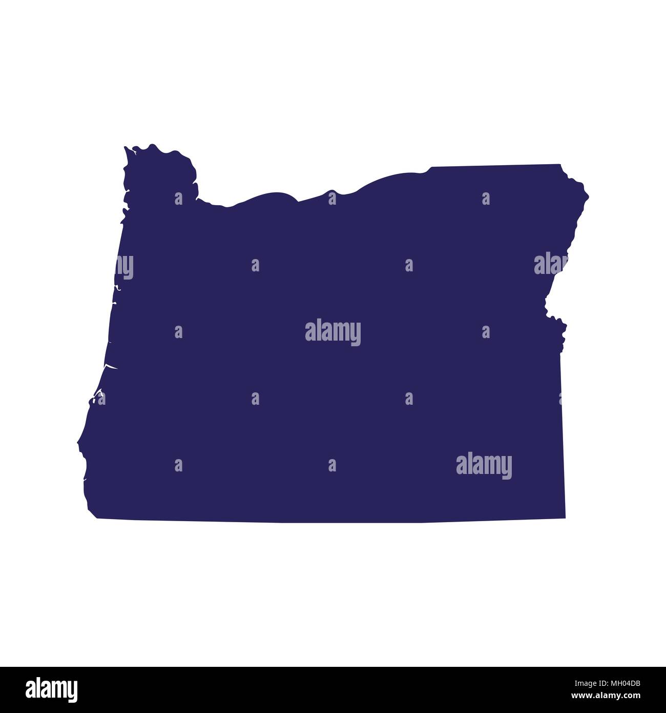 Mappa degli Stati Uniti stato di Oregon Illustrazione Vettoriale