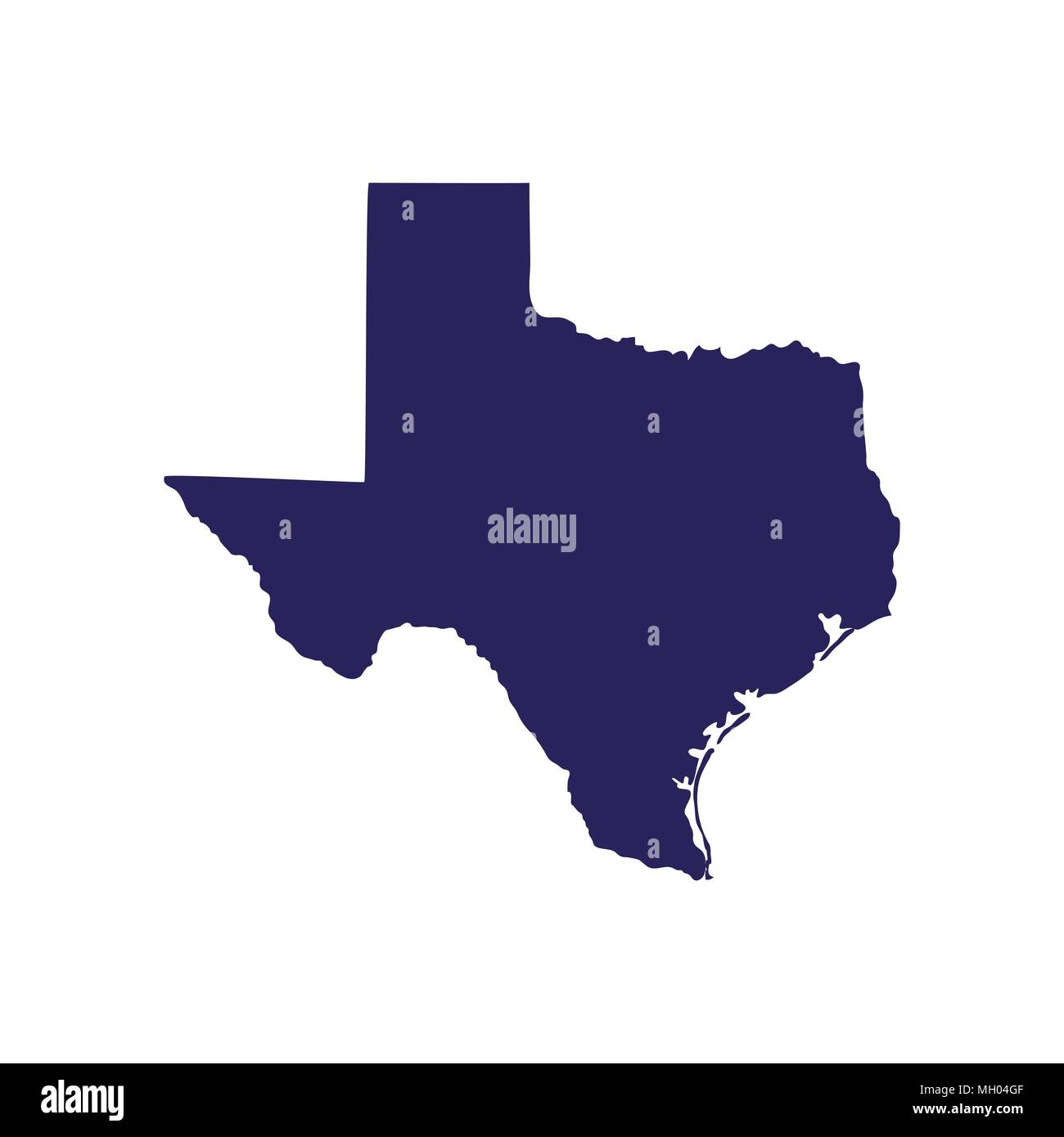 Mappa degli Stati Uniti Stato del Texas Illustrazione Vettoriale