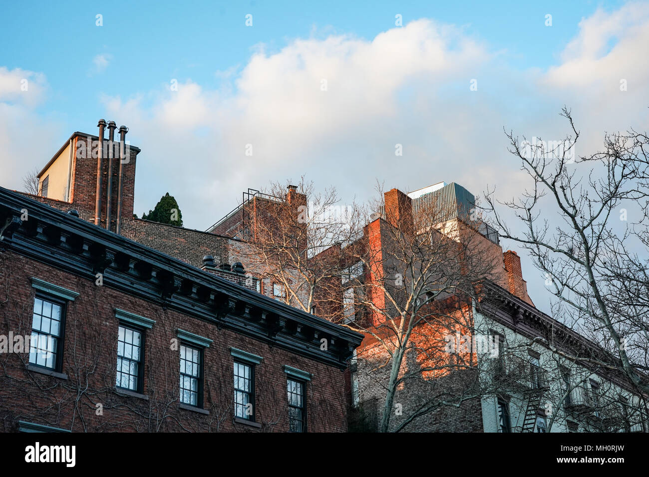 Una vista generale di edifici in Lower Manhattan area della città di New York negli Stati Uniti. Da una serie di foto di viaggio negli Stati Uniti. Ph Foto Stock