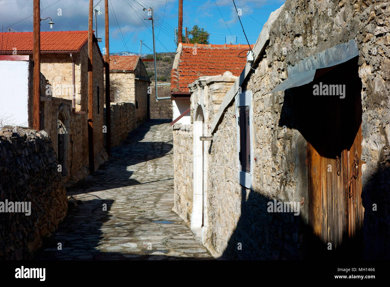 Lofou, tradizionale villaggio cipriota inTroodos montagne, Cipro Foto Stock