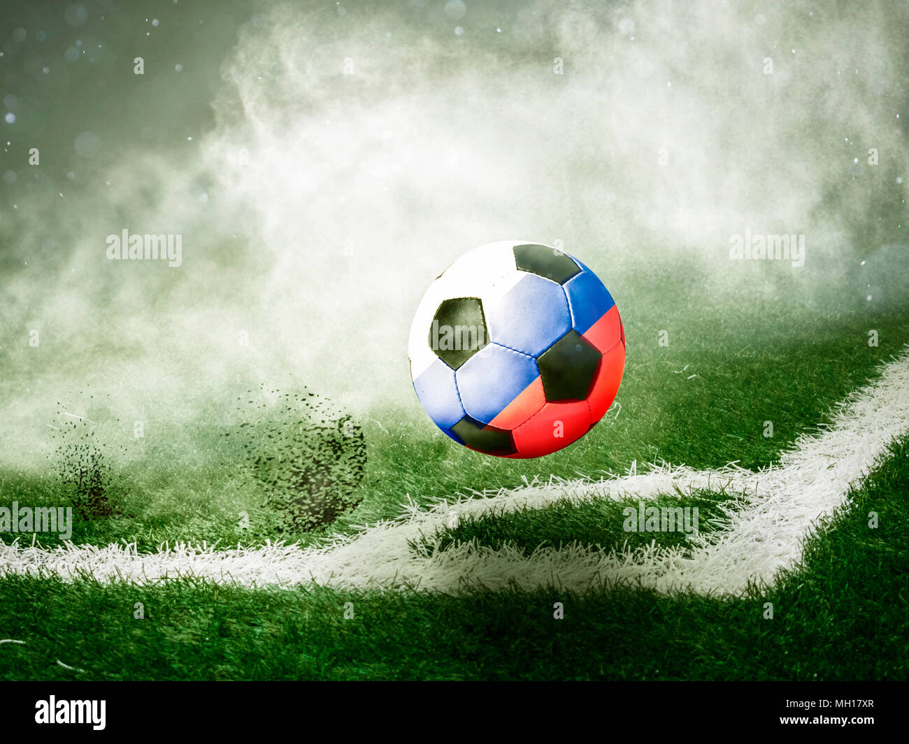 La sfera va oltre la linea Foto Stock