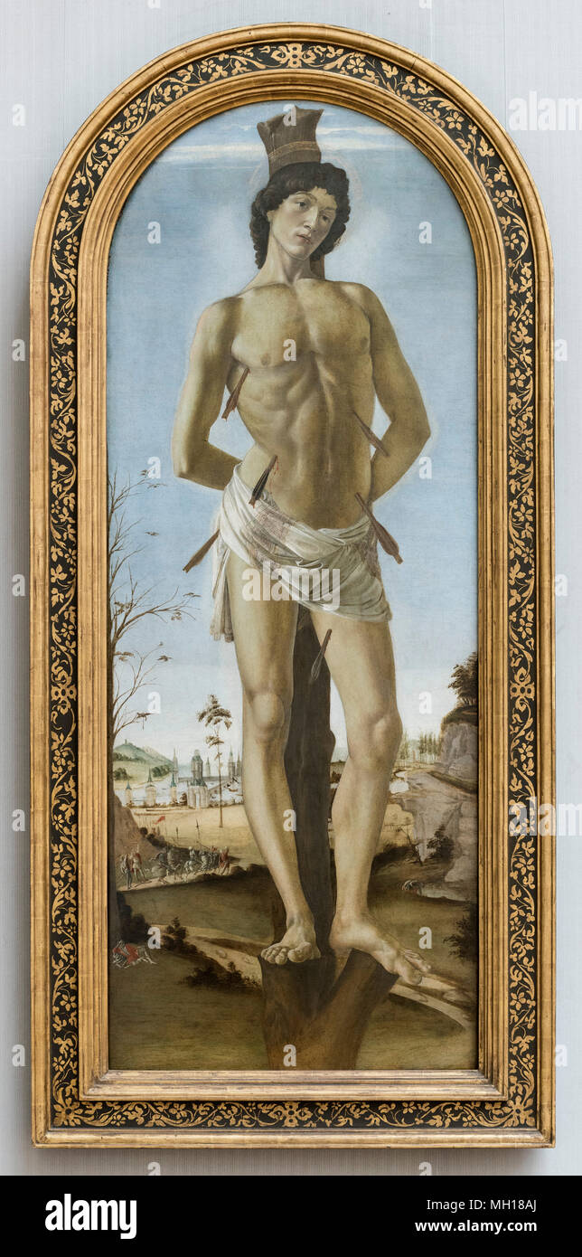 Sandro Botticelli (1445-1510), San San Sebastian, 1474. Der hl. Sebastian. Foto Stock
