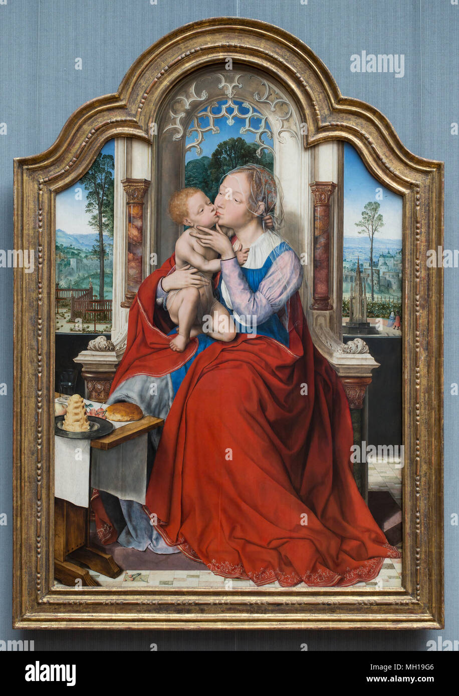 Quentin Metsys (1466-1530), la Vergine in trono, ca. 1525. Die thronende Madonna. Foto Stock