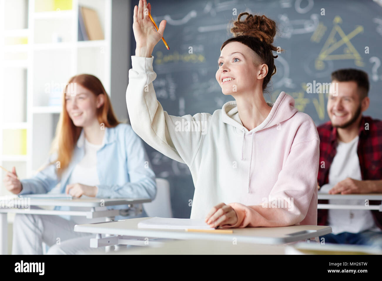Gli studenti a lezione Foto Stock