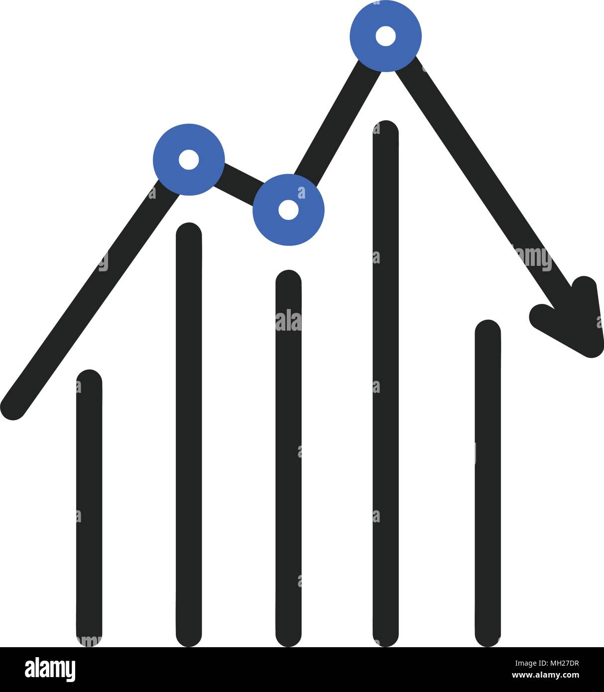 Bar Chart Analytics, icona vettore su sfondo bianco Illustrazione Vettoriale