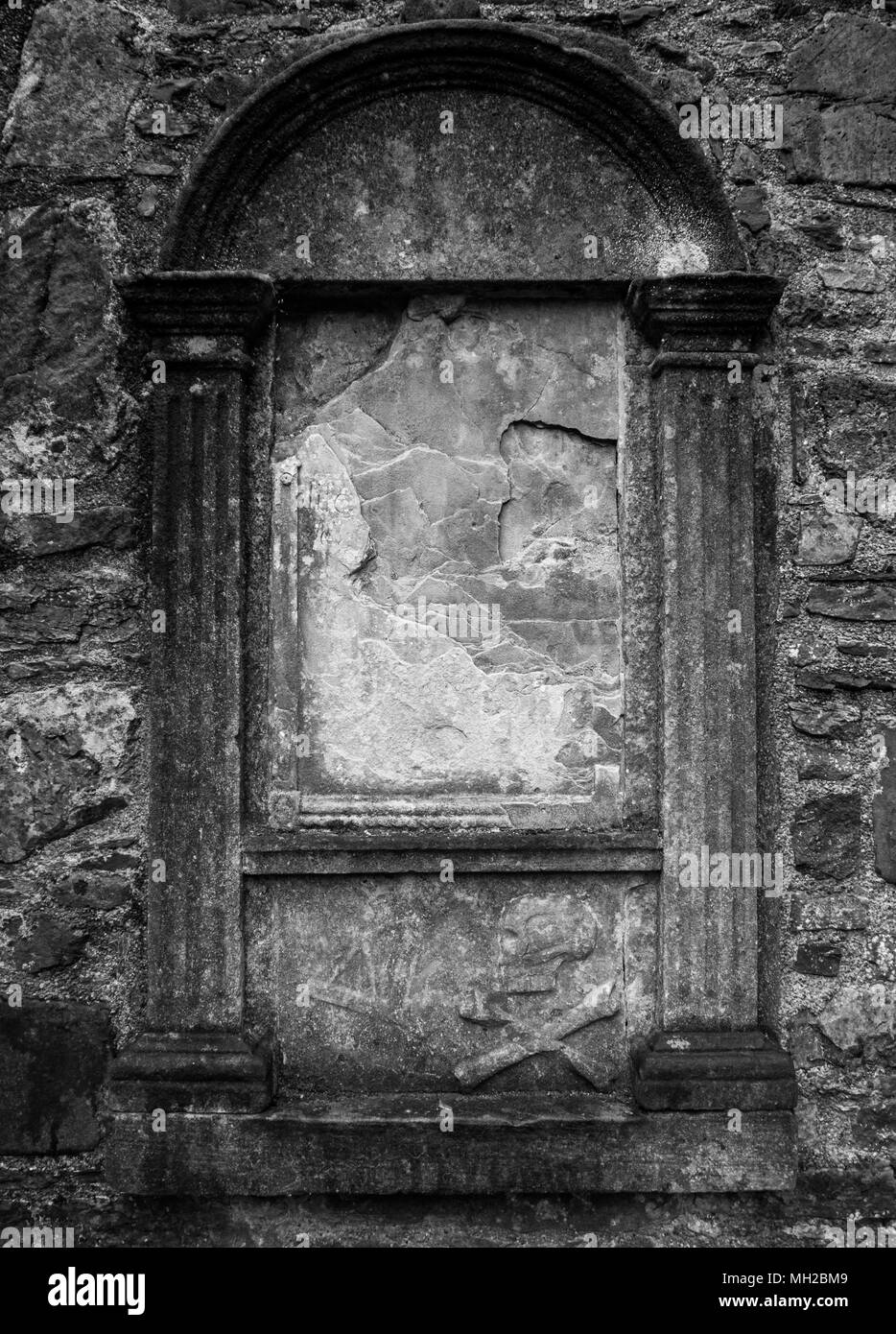 Tomba di Dunstaffnage cappella, Dunstaffnage castle, Oban, Argyll and Bute, Scotland, Regno Unito Foto Stock