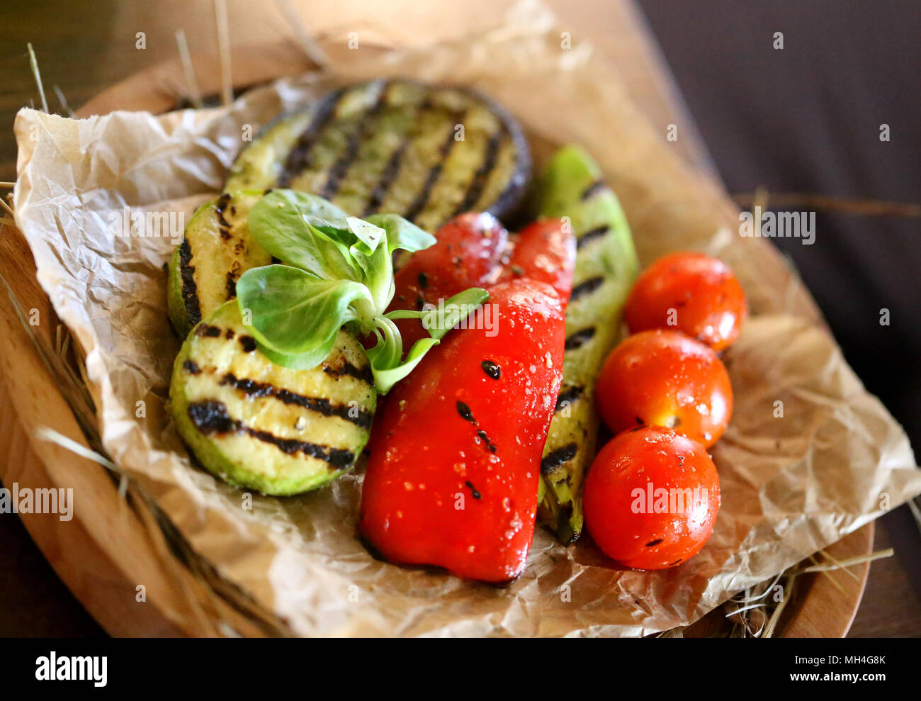 Foto di deliziosa grigliata di verdure Foto Stock